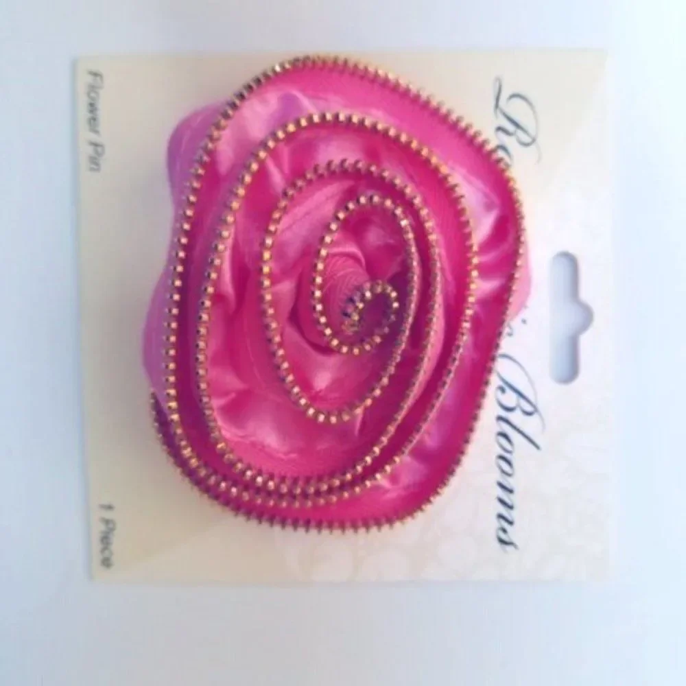 Pink & Gold Zipper Brooch